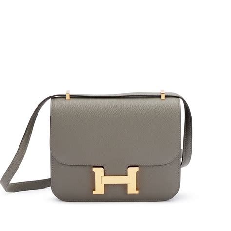 Hermès Gris Meyer Epsom Mini Constance 18 Gold Hardware